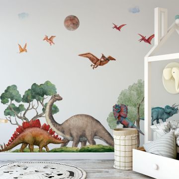 Cute Dinosaur Vinyl Wall Stickers For Nursery Wall Decor
