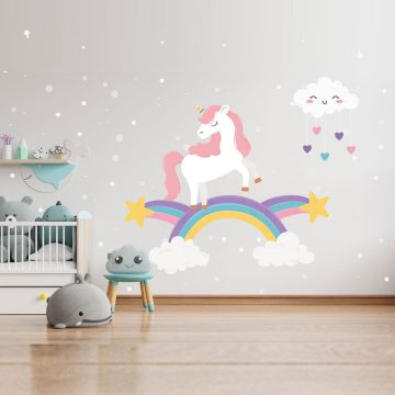 Cute & Best Beautiful Unicorn & Rainbow Vinyl Wall Decals for Kids Room Wall Decor