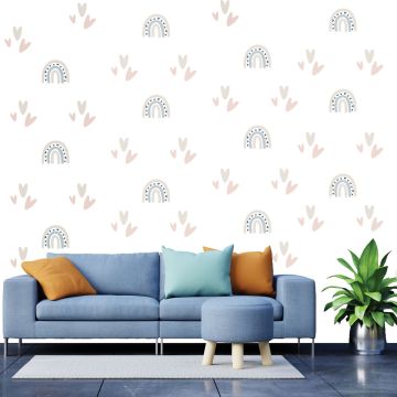 Beautiful Rainbow Vinyl Wall Decals For Room Wall Decor
