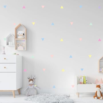Best Beautiful Pastel Colour Triangle Vinyl Wall Stickers for Room Wall Decor