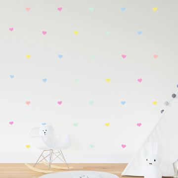 Beautiful Rainbow Colours Heart Wall Stickers for Room Wall Decor