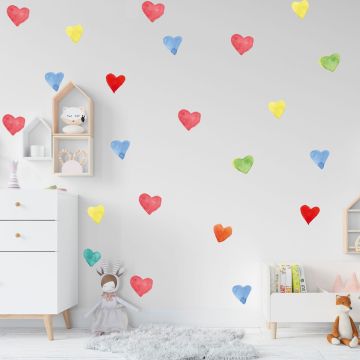 Best Rainbow colours Heart Wall Stickers for Bedroom Wall Decor