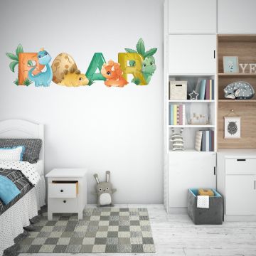 Cute Beautiful Roar Baby Dinosaurs Vinyl Wall Stickers for Nursery Wall Decor