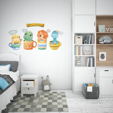 Cute & Beautiful Rawrsome Dinosaurs Vinyl Wall Decals for Kids Bedroom wall Decor