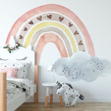 Best And Cute Kids Room Rainbow Watercolour Vinyl Wall Decals for Nursery Decor