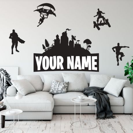 Fortnite Customised Name Wall Decor Vinyl Sticker for Gaming Room