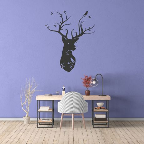 Mystical Forest Deer & Birds Wall Decal