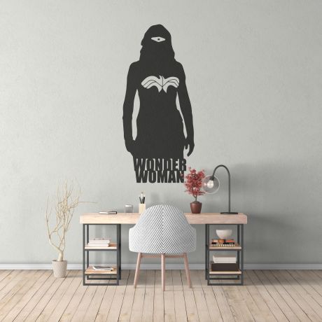 Wonder Women Silhouette Wall Decal for Girls Bedroom