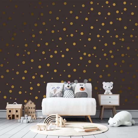 Mixed Size Metallic Gold Polka dot Wall Decals Pattern Vinyl Wall Sticker