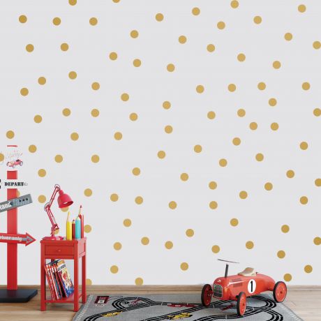 Metallic Gold Giant Polka dot Wall Decals Pattern Vinyl Wall Sticker