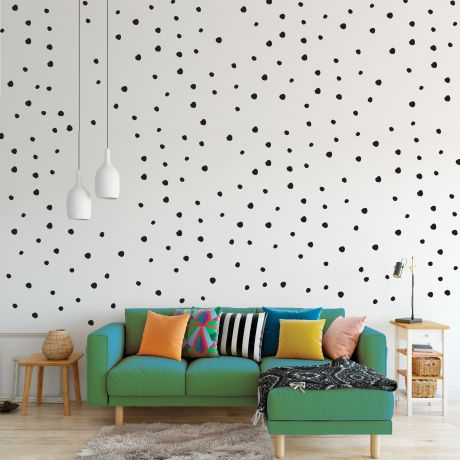 Hand Drawn Polka dot Wall Decals Pattern Vinyl Wall Sticker