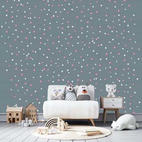 Hand Drawn Mixed Colour Polka dot Wall Decals Pattern Vinyl Wall Wall Sticker