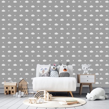 Cloud and Stars Wall Decals Pattern Vinyl Wall Wall Sticker