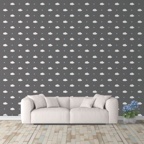 Cloud and Stars Wall Decals Pattern Vinyl Wall Wall Art