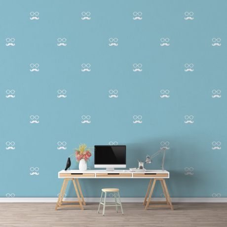 Moustache & Glasses Wall Art Sticker for Child's Bedroom Vinyl Stickers