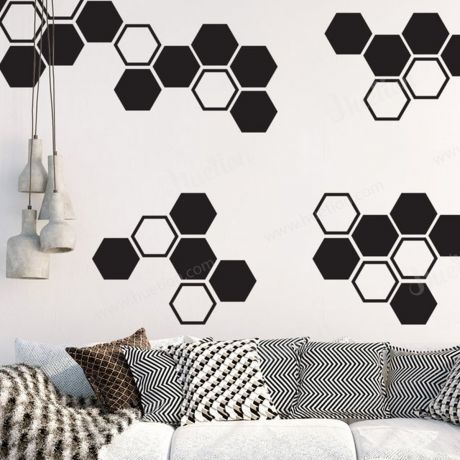 Honeycomb Wall Decals for 2 colour honeycomb
