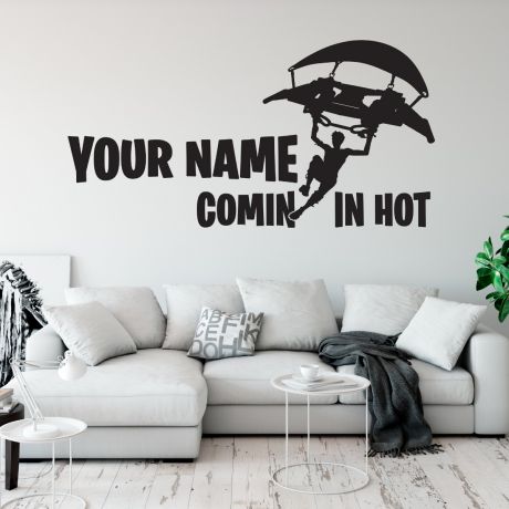 Fortnite Personalized Name Wall Art Sticker for Boys Gaming Room