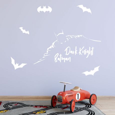 Dark Knight Batman Themed Wall Decal with 6 batman Logo for Kids