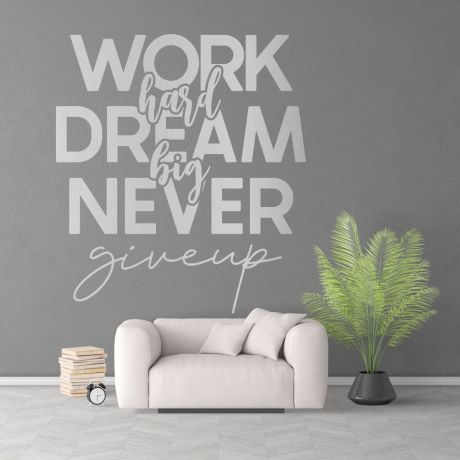 Dream Big Motivational Workplace Quote Vinyl Wall Sticker
