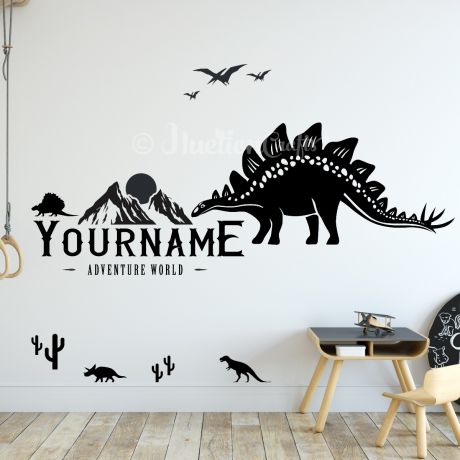 Personalized Name Dinosaur Wall Stickers for Nursery and Kids Room