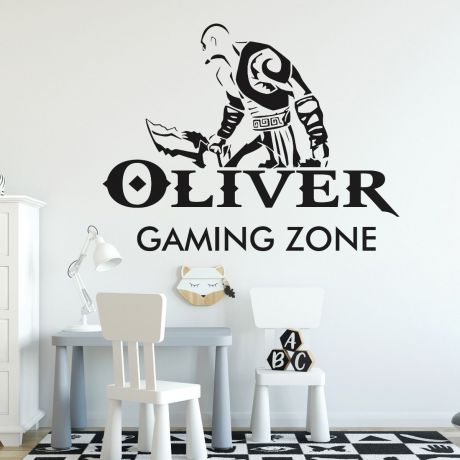 Customized Gamer Wall Decal For Kids Bedroom, Gaming Zone 