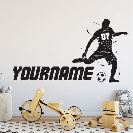 Custom Name & Jersey Number Boys Gaming Room Football Wall Stickers