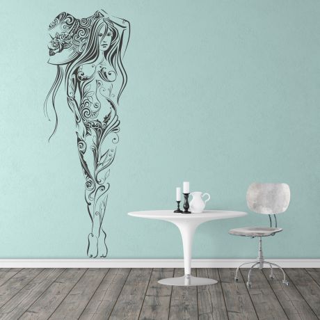 Artistic Sexy Girl with Hat Wall Decal