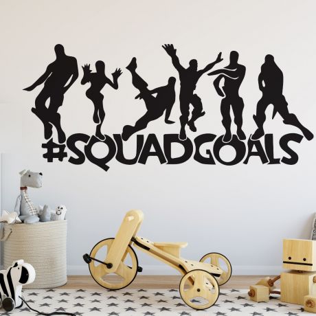 Squad Goals Wall Stickers for Gamer Room Decor, Wall Stickers for Gaming Zone