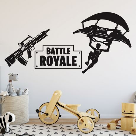 Battle Royale Wall Decals, Boys Room Gaming Wall Stickers
