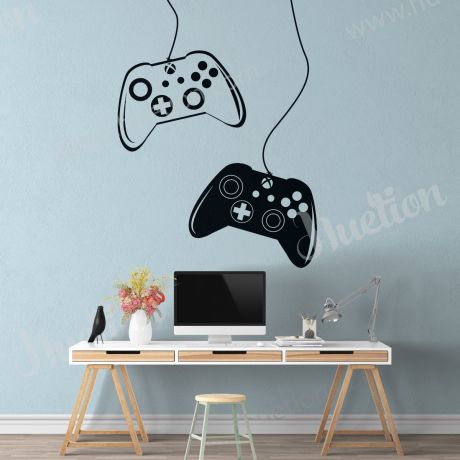 Gamer wall decal eat sleep game controller wall art For Kids Bedroom
