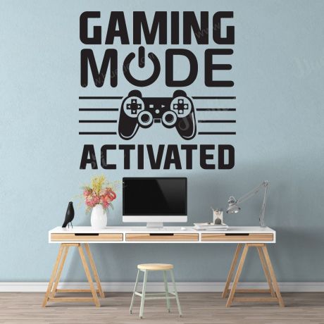 Gaming Mode Activated Wall Stickers For Kids Boys Bedroom Decals