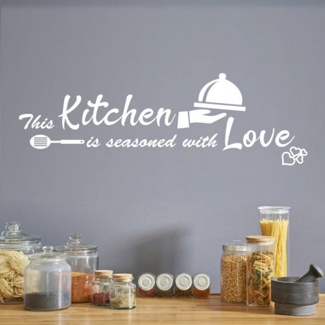 This Kitchen is seasoned with Love for kitchen Wall Art Decal