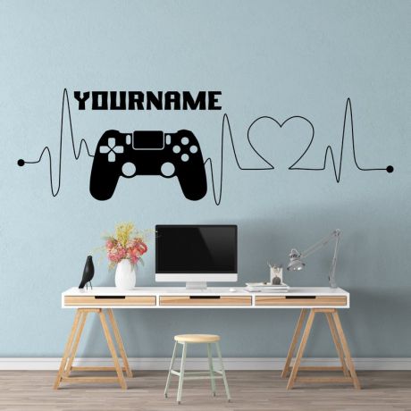Gamer wall decal Eat Sleep Game Controller video game wall decals