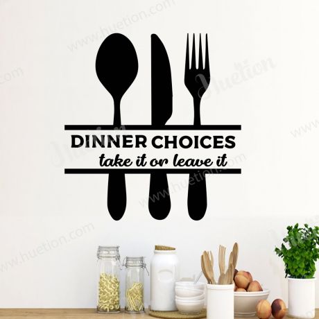 Dinner Choices Wall Art for Kitchen wall decor vinyl decal
