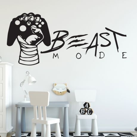 Beast Mode Gamer Wall Decals Gaming Zone Wall Stickers