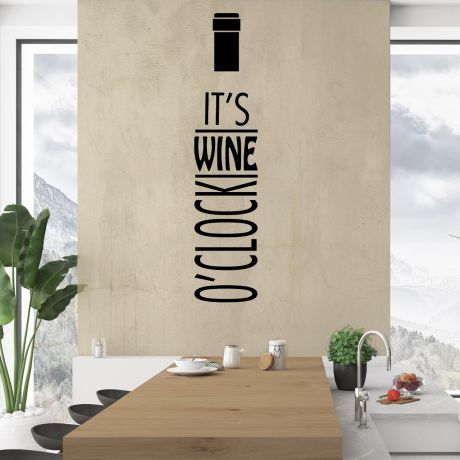 Its Wine'o' Clock Wall Art for Kitchen wall decor 