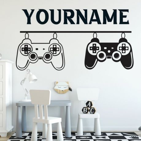 PS Controller Gamer wall decal Gaming Zone wall decals Customized For Kids Bedroom