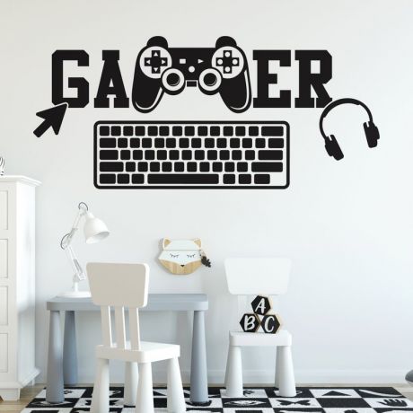 Gamer Wall Decal PS Kids Boys Bedroom Gaming Zone Wall Stickers