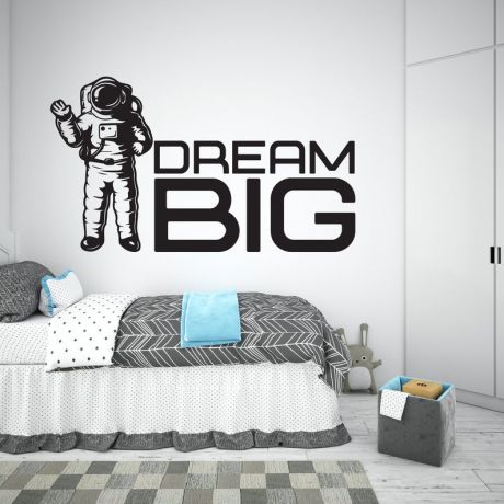 Dream Big Space Wall Decal Nursery for Outer Space Decor Boy Room Decor