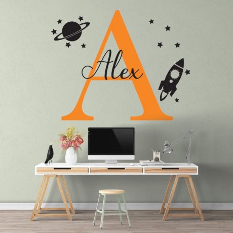 Space Wall Decal Nursery for Outer Space Decor Boy Room Decor Space Themed Room Planets Wall Decal