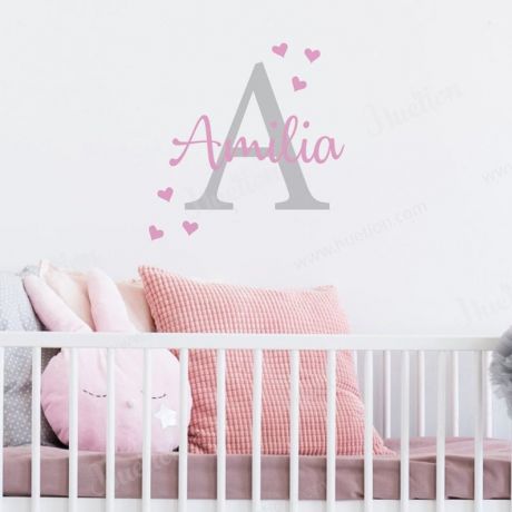 Personalized Girls Name Wall Stickers Children Room Vinyl wall decal
