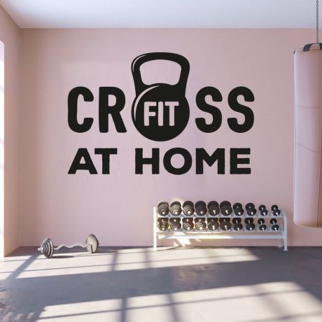 Cross Fit Fitness Home gym man cave boys girls Room Wall Sticker Decal Art Bedroom Vinyl Wall Decals