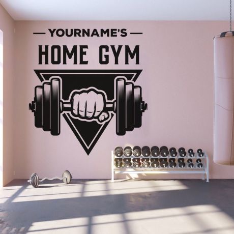 Custom Name Fitness Home gym Wall Sticker Decal Art Bedroom Vinyl Wall Decals