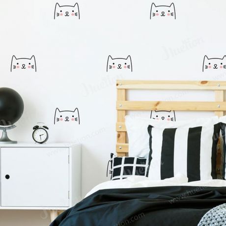 Cat Face wall decal for Kids Room Wall stickers