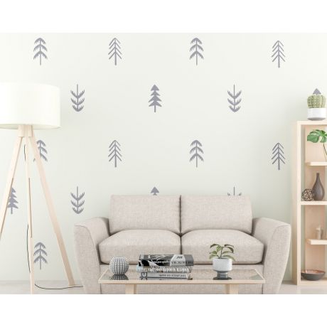 Set of 60 Tree wall decal for Woodland Nursery Decor