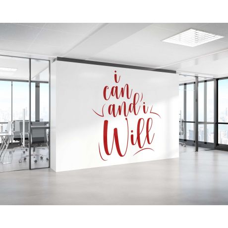 I Will And I Can, Positive Wall Quotes, Motivational Workplace 