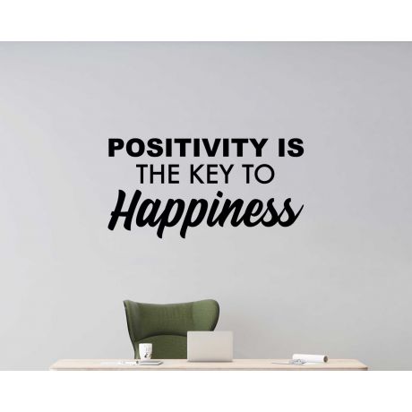 Positivity Is The Key To Happiness, Motivational Quote, Office WallSticker
