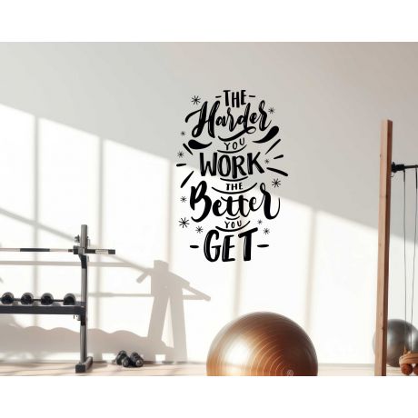  Motivational Quote, Harder You Work, Office Wall Stickers