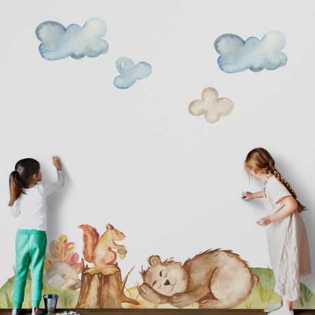 Animal wall sticker for children, Kids room Jungle wall decal for Home decoration