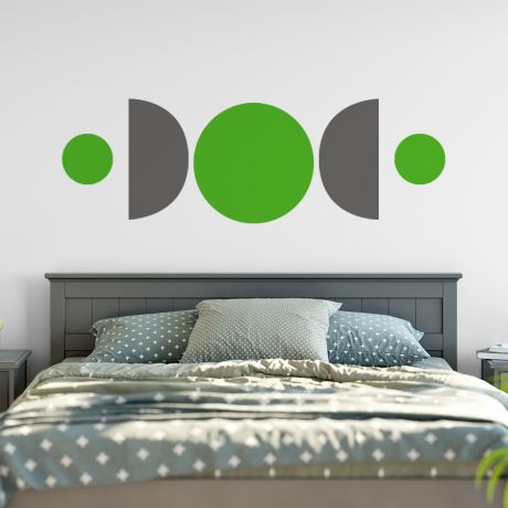 2 Colour Half circles with circle Boho Shapes Wall Decor, Abstract Wall Art Decal, Removable Wall Sticker, Home Decor Boho, Boho Wall Art